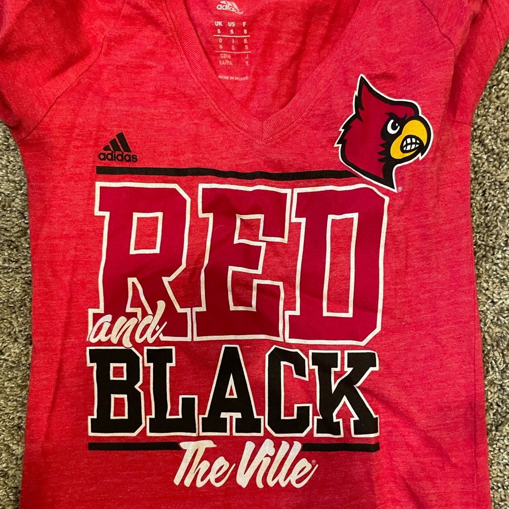 Red Adidas V Neck